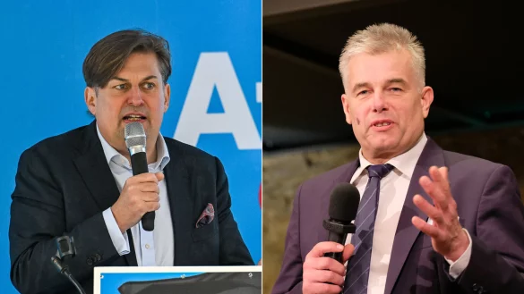 Maximilian Krah (links) und Thomas R&ouml;ckemann sollten zusammen in Lemgo auftreten. - &copy; picture alliance / nordphoto GmbH