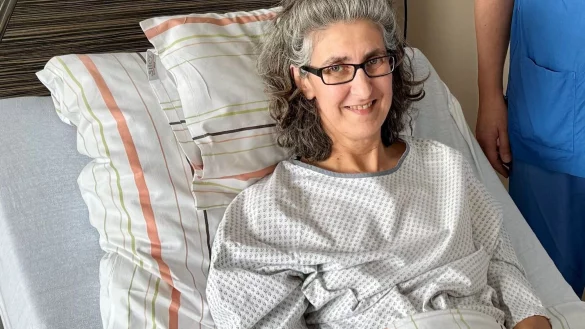 Cornelia Hennig nach der Entfernung der Lebermetastase im Klinikum Herford. - &copy; Monika Vogel, Klinikum Herford