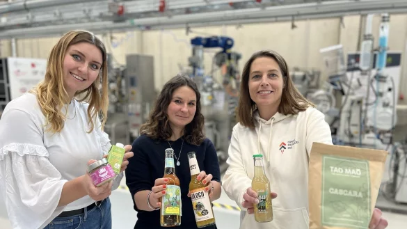 Wie schnelllebig, aber auch experimentierfreudig unter anderem der Markt f&uuml;r Erfrischungsgetr&auml;nke geworden ist, wissen (von links) Mandy Isabel Meyer, Professorin Martina Sokolowsky und Britta Schattenberg nur zu gut. - &copy; Till Brand