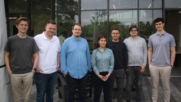 Der neue Juli-Kreisvorstand: Jannis Laghusemann, Fabio Hilker, Lucas Plitt, Nourhan Haj Mohamad, Berkay &Ouml;rdek, Niklas Kammbach, Jan Lucas Frijns (von links). - &copy; Junge Liberale Lippe