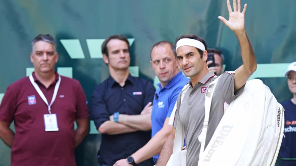 Roger Federer, der seine Tennis-Karriere 2022 beendet hat, kehrt am Mittwoch nach Halle zur&uuml;ck. An den Ort, wo er immer sehr gerne gespielt und zehn Titel gewonnen hat. - &copy; Sarah Jonek