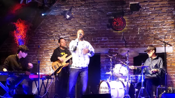 Erstklassige Musiker in Wilberg: (von links) Joscha Oske, Francesco Beccaro, Rapturious Apollo Helios, Magro (Mathis Grossmann). - &copy; Rudi Rudolph