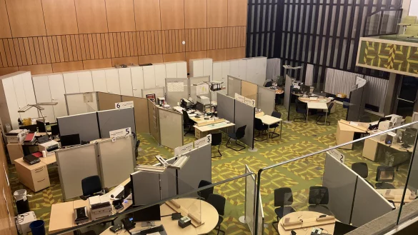 Die B&uuml;rgerberatung ist &uuml;bergangsweise im fr&uuml;heren Ratssaal untergebracht. - &copy; Alexandra Schaller