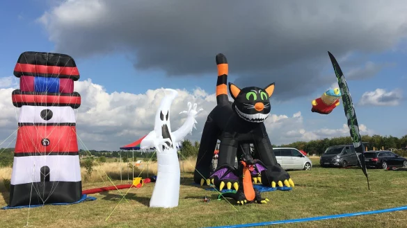Beim Drachenfest gibt es auch eine Vielzahl von Luftskulpturen, vor denen man sich fotografieren lassen kann. - &copy; Stadt Detmold
