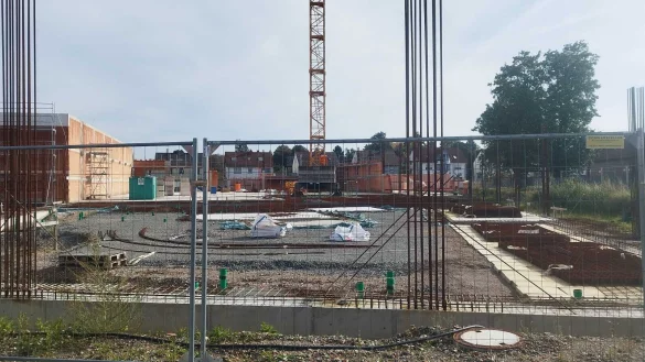 Die Baustelle des Fachmarktzentrums in Horn. - &copy; Bildrechte: LZ-Redaktion