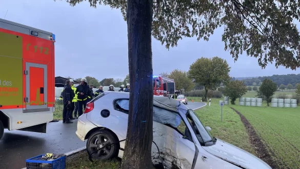 Bei einem Unfall hinter dem Ortsausgang Brakelsiek ist am Donnerstagmorgen, 19. Oktober, ein Autofahrer verletzt worden. - &copy; Silke Buhrmester