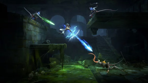 Neben unseren Schwertern d&uuml;rfen wir als Sargon auch einen Bogen mit in die zahllosen akrobatischen K&auml;mpfe nehmen. - &copy; Ubisoft