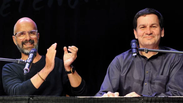 Christoph Maria Herbst und Moritz Netenjakob geben am Sonntag, 26. Mai, eine Lesung in der Stadthalle. - &copy; Sebastian Blutau