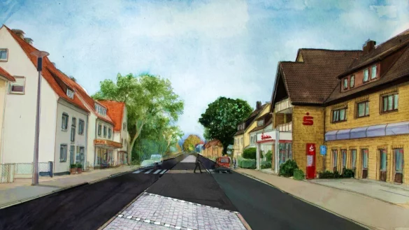 Das Bild der Lemgoer Stra&szlig;e wird sich durch die Umgestaltung grundlegend ver&auml;ndern. - &copy; Grafik: Stadt Detmold/Laureen Dawid