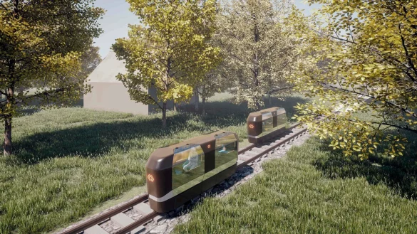 F&uuml;r die Monocabs (im Bild eine Grafik) will die TH OWL in Lemgo eine Campusbahn bauen. Zur Erprobung entsteht zun&auml;chst eine Teststrecke. Daf&uuml;r gibt es 870.000 Euro vom Land. - &copy; Monocab OWL