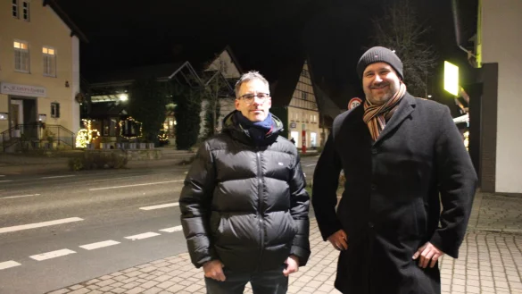 Christian Olschewski (rechts) und Mario Radtke haben Ideen, die Mittelstra&szlig;e attraktiver zu gestalten. - &copy; Nico D&uuml;llmann