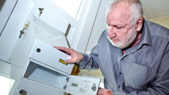 Klaus Zielke schaut entt&auml;uscht in seinen Briefkasten. Der ist leer &ndash; wie so oft in den vergangenen Wochen. - &copy; Barbara Franke