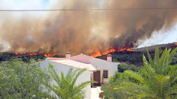 Huge forest fire threatens homes in Portugal - &copy; Bildrechte: VBZ