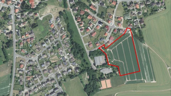 Hier k&ouml;nnten in den n&auml;chsten Jahren zwanzig Einfamilienh&auml;user entstehen: das neue Baugebiet Siekbach II ist derzeit in Planung. - &copy; Gemeinde Extertal