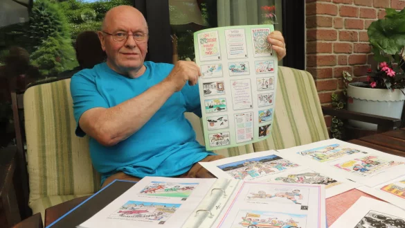 Siegfried P&auml;tzold hat die vergangenen 2,5 Jahre wieder als Karikaturist kommentiert. - &copy; Birgit Guhlke