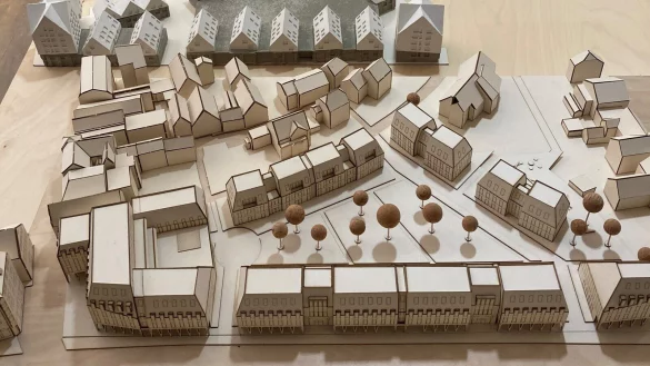 Vielfältige Ausstellung: Ideen von Detmolder Studenten der Architektur und Innenarchitektur zum Hornschen Tor. - © TH OWL