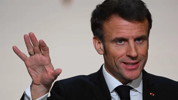 Frankreichs Pr&auml;sident Macron wird f&uuml;r sein Friedensengagement ausgezeichnet. - &copy; AFP or licensors
