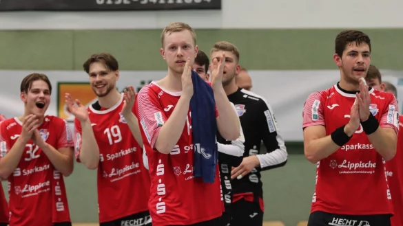 Maximilian Hollstein, Ralfs Geislers, Niklas Hinsch und Christian Herz (von links) bedanken sich beim Publikum. - © Sebastian Lucas