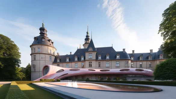 J&uuml;rgen Pukies hat mit Hilfe von K&uuml;nstlicher Intelligenz einen Entwurf f&uuml;r das Schloss in Detmold erzeugt. - &copy; KI und Pukies