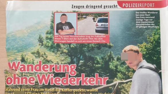 Die Zeitschrift &bdquo;Auf einen Blick" berichtet &uuml;ber den Vermisstenfall von Uwe S., der von einer Trekking-Tour nicht mehr ins Hotel zur&uuml;ckgekehrt ist. - &copy; Quelle: Auf einen Blick