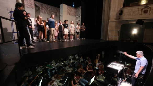 Hier wird geprobt: Am Freitag feiert "Die Fledermaus" Premiere. Am Sonntag gibt es die Operette erneut im Landestheater zu sehen. - &copy; Sven Koch