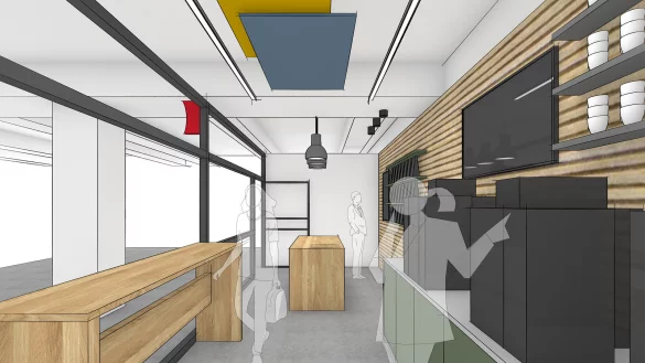 Die Visualisierung gibt einen ersten Eindruck davon, wie das "Kaffee-Labor" aussehen wird. - &copy; Melitta