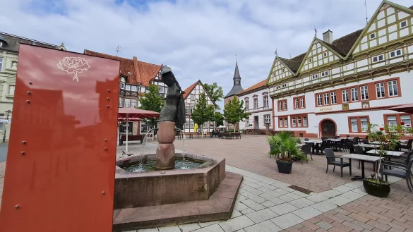 Noch sind sie jungfr&auml;ulich: Die Stelen an markanten Stellen in der Innenstadt werden in den n&auml;chsten Wochen mit Informationstafeln auf Plexiglas best&uuml;ckt. - &copy; Marianne Schwarzer