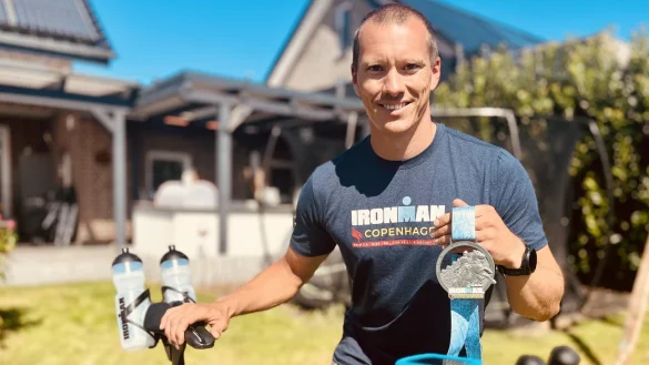Sebastian Olbrich aus Halle hat in D&auml;nemark seinen ersten Triathlon beendet. Weil er ein Mann der Extreme ist, ging dieser direkt &uuml;ber die Ironman-Distanz. - &copy; Dennis Bleck
