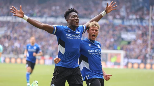 Bryan Lasme (l.) und Robin Hack haben bei Arminia polarisiert. - &copy; Oliver Krato