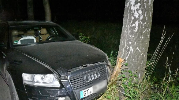 Ende einer Amokfahrt: Laut Anklage soll die 30-J&auml;hrige mit diesem Audi mehrfach auf ihren Freund zugefahren sein. - &copy; Andreas Eickhoff