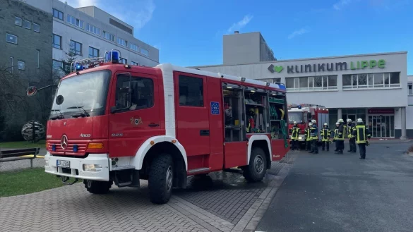 Feueralarm im Klinikum Lemgo am Sonntagmorgen. - © FreitagTV/Stock