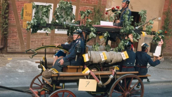 Wird am Sonntag beim 100j&auml;hrigen Jubil&auml;um des Spritzenhauses zu sehen sein: der alte Hillentruper Spritzenwagen. - &copy; Nils Domack