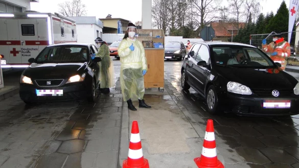 Das neue DRK-Testzentrum in Lemgo. - © Hajo Gärtner