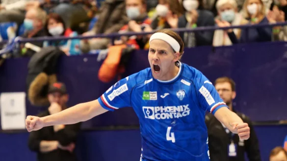 Bjarki Mar Elisson wird seine TBV-Tore nur noch ein halbes Jahr so st&uuml;rmisch bejubeln. - &copy; J&ouml;rg Hagemann