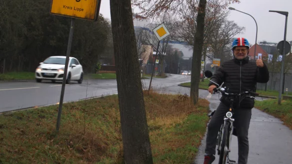 Ausprobiert und f&uuml;r gut befunden: LZ-Mitarbeiter Hajo G&auml;rtner hat die Strecke von Lage nach Heiden in f&uuml;nf Minuten abgeradelt. Ohne Hindernisse und Verz&ouml;gerungen. - &copy; Hajo G&auml;rtner