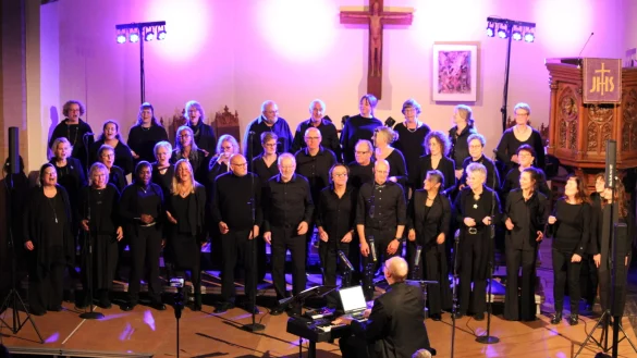 Der Detmolder Gospelchor GospelX auf der Bühne. - © GospelX