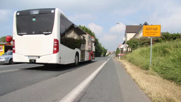 Die Ostwestfalenstra&szlig;e in Istrup ist nach einem Unfall am Freitagmorgen gesperrt. - &copy; Seda Hagemann