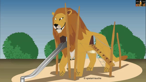 So soll die Löwenrutsche am "Ort der Kinderrechte" aussehen. - © spielart-laucha
