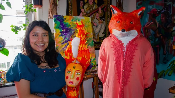 Ob Malerei oder Skulptur &ndash; Goretti Chavira ist eine sehr vielseitige K&uuml;nstlerin und eine lebensfrohe, sozial engagierte Frau. In ihrer Heimat Mexiko hat sie unter anderem Stra&szlig;enkinder unterrichtet. - &copy; Georg K&auml;lble