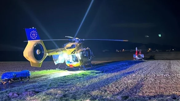 Hubschrauber haben zwei Schwerverletzte in Kliniken gebracht. - &copy; Feuerwehr Detmold/C.Rieks