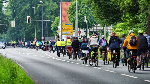 Gegen den Ausbau der B61 und die Ortsumgehung (B61n) ist vielf&auml;ltig demonstriert worden, so im Vorjahr mit einer gro&szlig;en Fahrraddemo an der rund 250 Menschen teilnahmen. - &copy; Barbara Franke