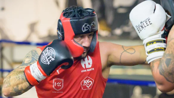 Leon Harth beim Sparring in Detmold. - &copy; EGON PENNER