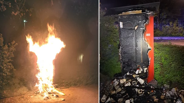 Der B&uuml;cherschrank brannte vollkommen aus. - &copy; Feuerwehr Detmold