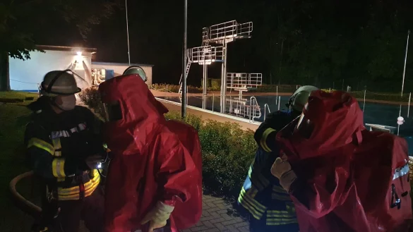 Einsatz im Blomberger Freibad. - &copy; Feuerwehr Barntrup