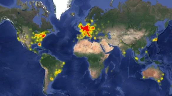facebook-St&ouml;rungen am 13. August gegen 15 Uhr - &copy; google maps