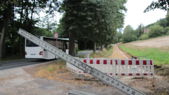 Zwischen "Am Kalkofen" und "Huxol" wird der Radweg entlang der B238 weiter gebaut - mit einer Breite von 2,25 Meter plus je 50 Zentimeter Bankette rechts und links. Zu schmal, sagt Friedhelm Jasper. Das Landesverkehrsministerium hingegen argumentiert, der vorhandene Radwege habe diese Breite, der L&uuml;ckenschluss d&uuml;rfe nicht breiter werden. - &copy; Carolin Brokmann-F&ouml;rster