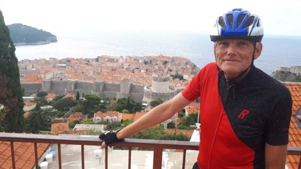 &Uuml;ber der Altstadt von Dubrovnik: der Selbecker Touren-Radfahrer Herbert Stammeier. - &copy; Herbert Stammeier