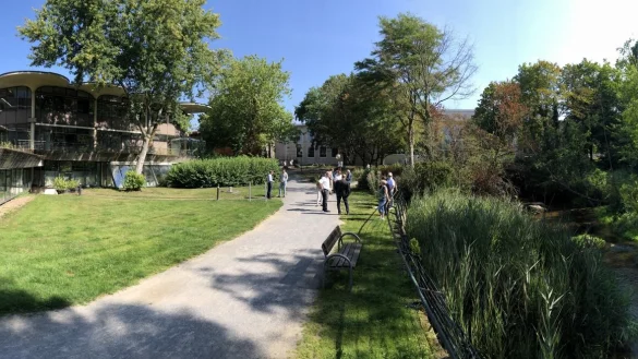 Dieser kleine Park hinter dem Kurgastzentrum (links) soll neu gestaltet werden. - &copy; Thomas Reineke