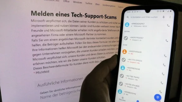 Betr&uuml;ger sind oft hartn&auml;ckig und versuchen immer wieder, ihre Opfer zu erreichen. So wie auf dem Foto die Anrufliste bei einem "Tech Support Scam" zeigt. - &copy; Yvonne Glandien