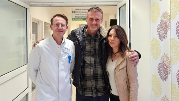 Konstantin Frey und seine Ehefrau Sina sind glücklich, dass alles gut verlaufen ist, sie danken dem Ärzteteam und dem Pflegeteam des Krankenhauses Lübbecke. - © Irma Mujanovic/MKK